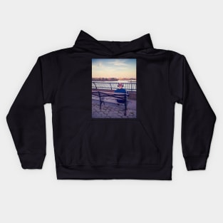 Sunset Carl Schulz Park Bench Lonely Man Manhattan New York City Kids Hoodie